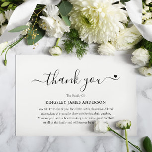 Minimalist Funeral Bereavement Sympathy Thank You Card