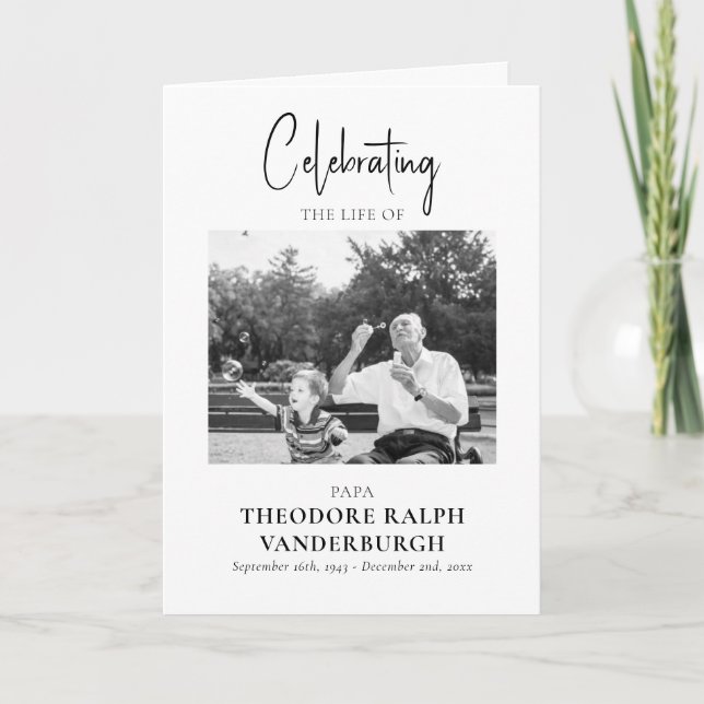 Minimalist Funeral Folded Program Template (Front)