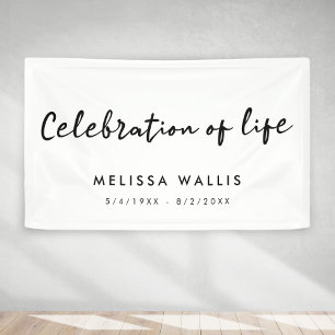 Minimalist Funeral Modern Celebration of Life Banner