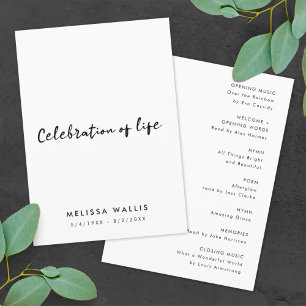 Minimalist Funeral   Order of Service Celebration Program