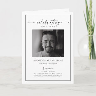 Minimalist Funeral Order of Service Folded Program