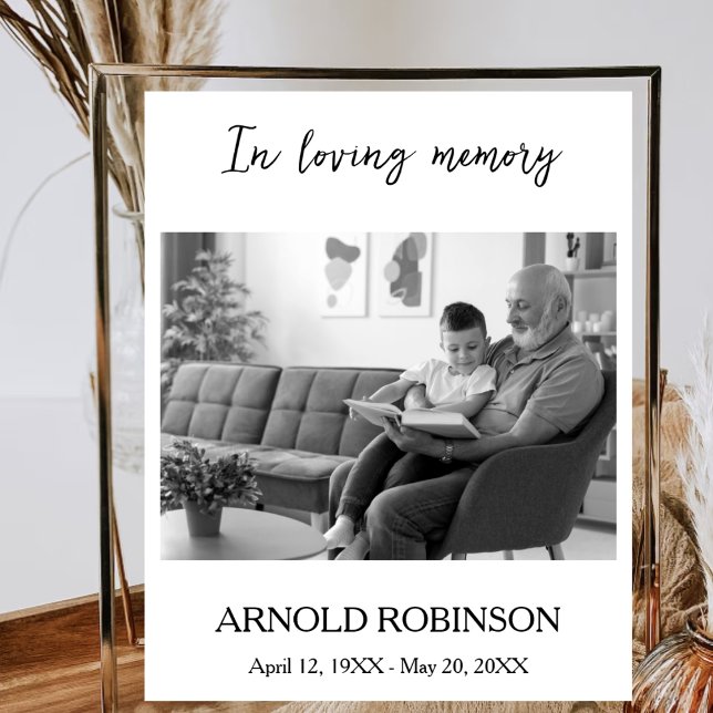 Minimalist Funeral Sign Simple Memorial sign (Creator Uploaded)
