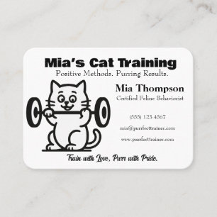 Minimalist Funny Cat Trainer Business Card 