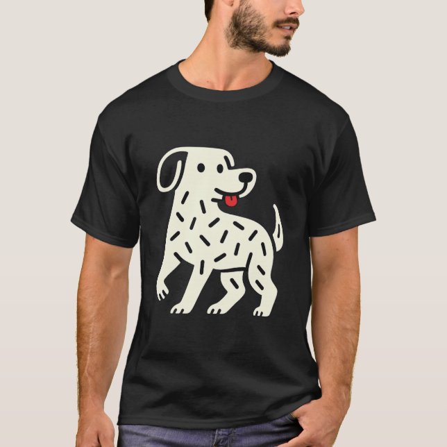 Minimalist Funny Dog Lover Quirky Abstract Puppy L T-Shirt (Front)