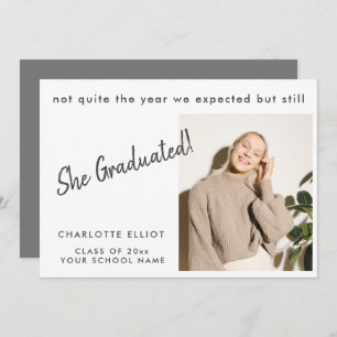 Minimalist Funny Graduated Custom Photo Graduation Announcement