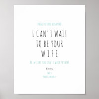 Minimalist Funny Handwriting Future Husband Wife