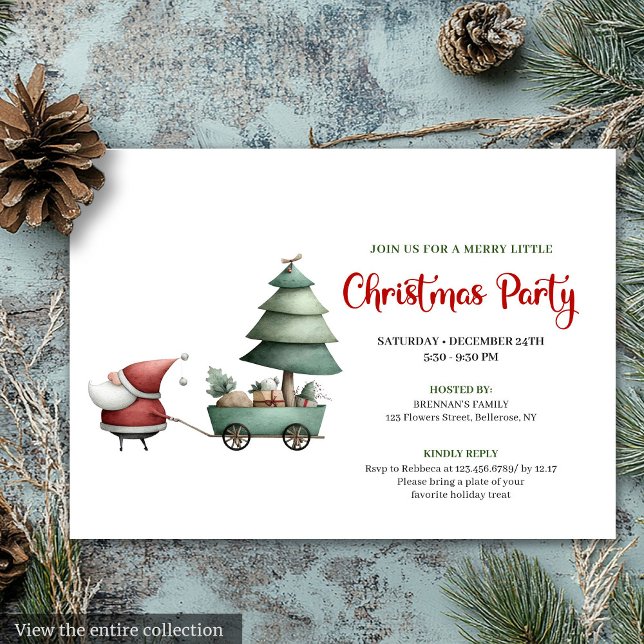 Minimalist Funny Santa Claus Festive Party Invite (Minimalist Funny Santa Claus Festive Party Invite)