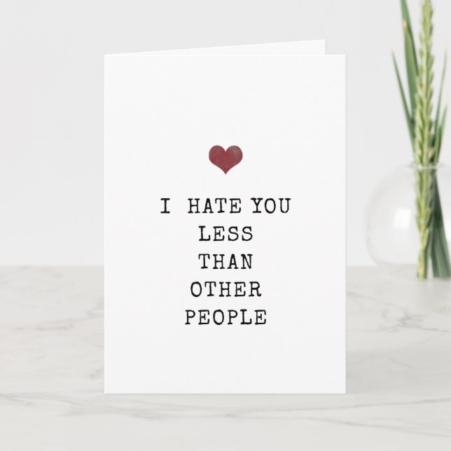 Minimalist Funny sarcastic Valentine's day card (Front)