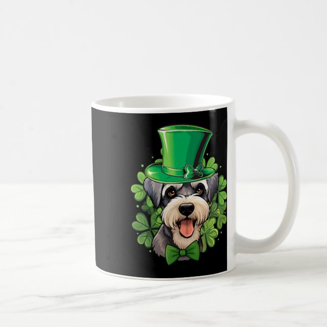 Minimalist Funny St Patricks Schnauzer  Coffee Mug (Right)