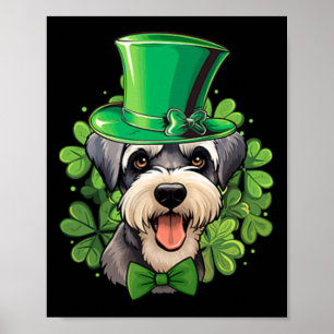 Minimalist Funny St Patricks Schnauzer Poster