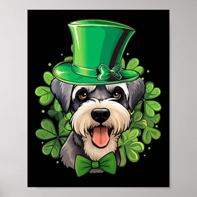 Minimalist Funny St Patricks Schnauzer  Poster (Front)