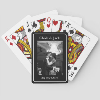 Minimalist Game one Black and white Couple Photo  Playing Cards