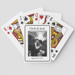 Minimalist Game one Black and white Couple Photo Playing Cards