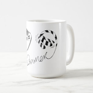 Minimalist Gamer Cat Line Art - Controller Cable Coffee Mug