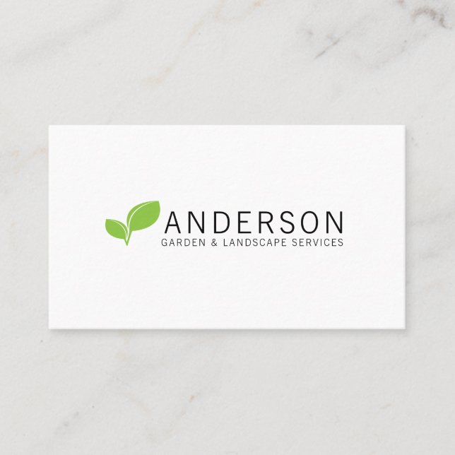 Minimalist Garden Landscaping Service Business Card (Front)