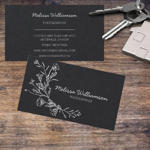 Minimalist Gathered Flowers Business Card
