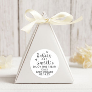 Minimalist Gender Neutral Babies Are Sweet Classic Round Sticker