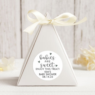Minimalist Gender Neutral Babies Are Sweet Favour Classic Round Sticker