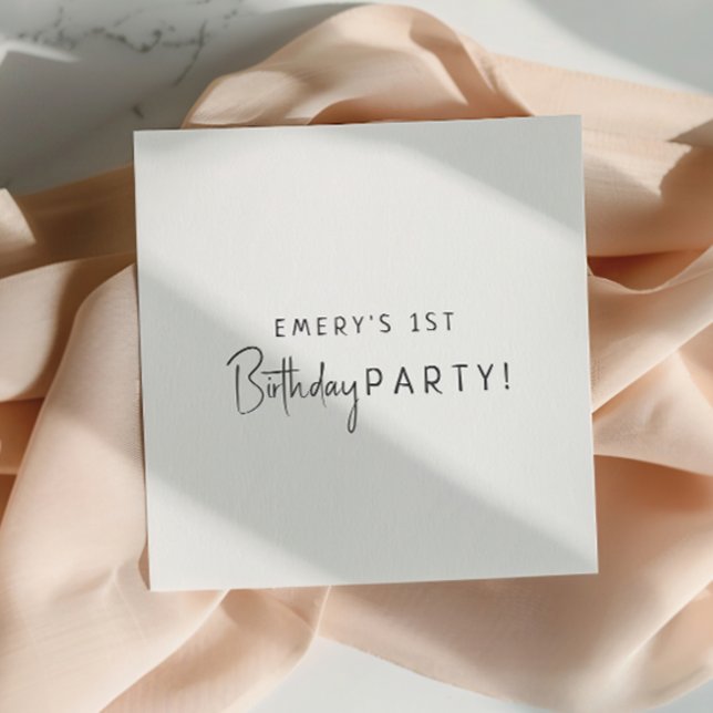 Minimalist Gender Neutral Birthday Party Napkin (Creator Uploaded)