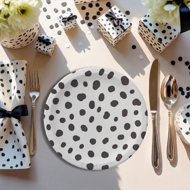 Minimalist Gender Neutral Chic Dalmation  Paper Plate (Creator Uploaded)
