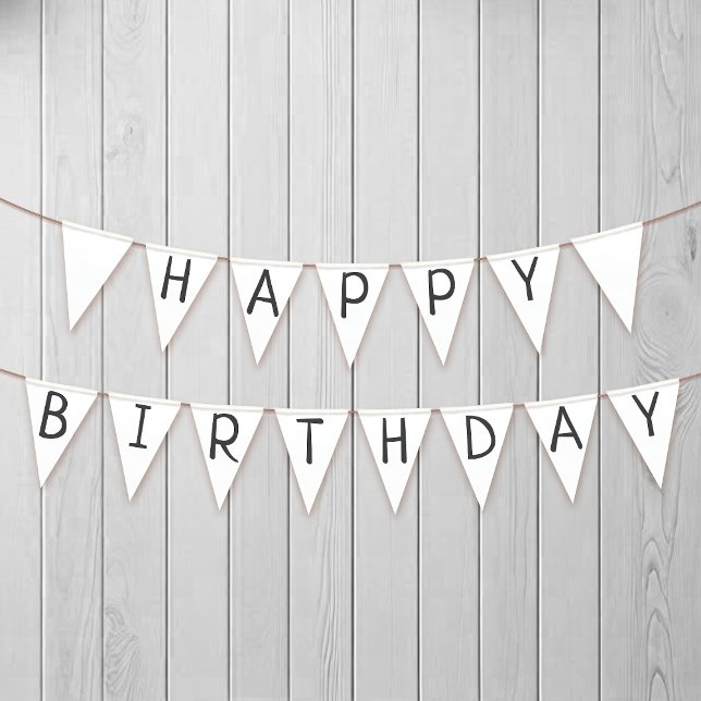 Minimalist Gender Neutral Happy Birthday Bunting (Creator Uploaded)