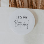 Minimalist Gender Neutral It's My Birthday 6 Cm Round Badge<br><div class="desc">Celebrate your little one's special day with our minimalist gender-neutral it's my birthday button, designed for kids of all ages. This product is perfect for birthdays in any season—spring, summer, fall, or winter- featuring a clean, modern black-and-white design with a touch of boho whimsy. Its simple yet rustic style makes...</div>