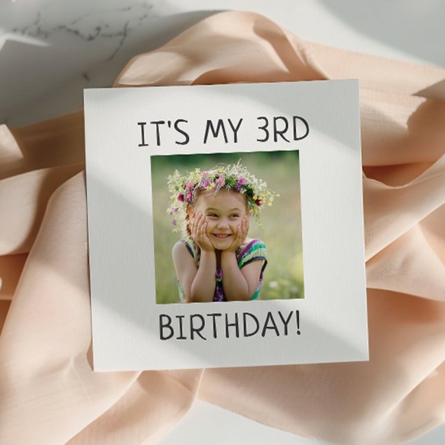 Minimalist Gender Neutral It's My Birthday Party Napkin (Creator Uploaded)