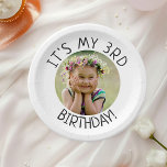 Minimalist Gender Neutral It's My Birthday Photo Paper Plate<br><div class="desc">Celebrate your little one's special day with our minimalist gender-neutral it's my birthday photo paper plates, designed for kids of all ages. This product is perfect for birthdays in any season—spring, summer, fall, or winter- featuring a clean, modern black-and-white design with a touch of boho whimsy. Its simple yet rustic...</div>