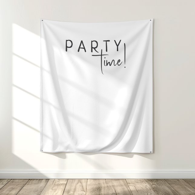 Minimalist Gender Neutral Party Time Backdrop Tapestry (Creator Uploaded)