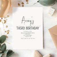 Minimalist Gender Neutral Script Name Birthday