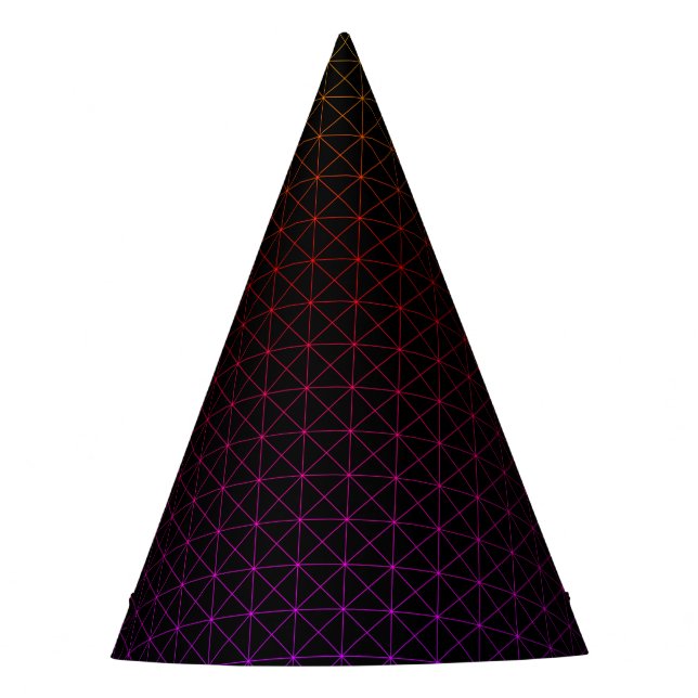 Minimalist Geometric Black Party Hat (Front)