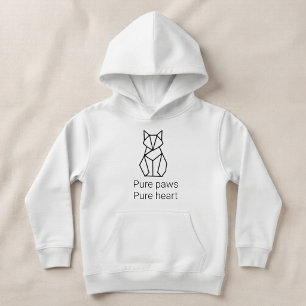 Minimalist Geometric Cat Kids Girl Hoodie