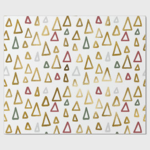 Minimalist Geometric Christmas Tree Wrapping Paper