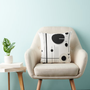 Minimalist Geometric Circle Symphony Lines Cushion