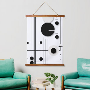 Minimalist Geometric Circle Symphony Lines Hanging Tapestry