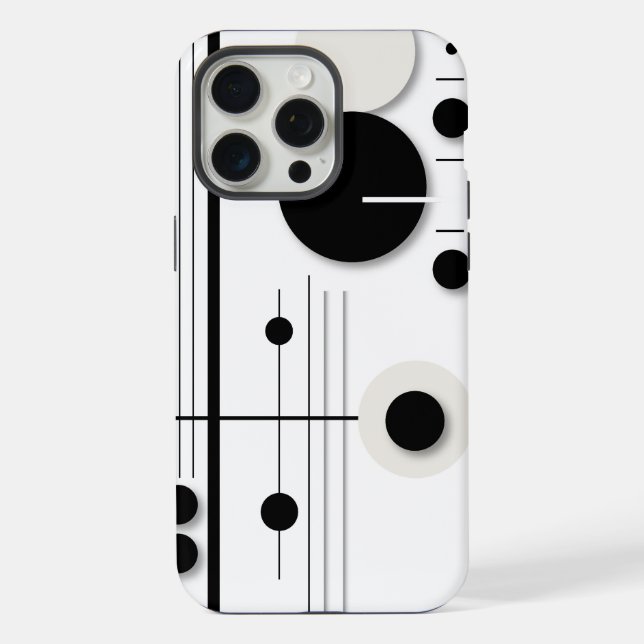 Minimalist Geometric Circle Symphony Lines iPhone Case (Back)