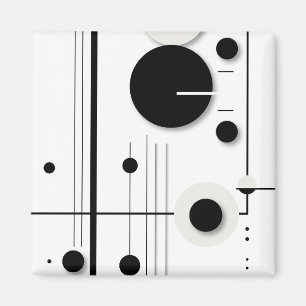 Minimalist Geometric Circle Symphony Lines Magnet