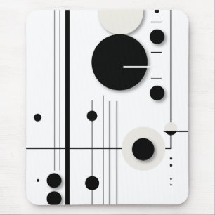Minimalist Geometric Circle Symphony Lines Mouse Pad