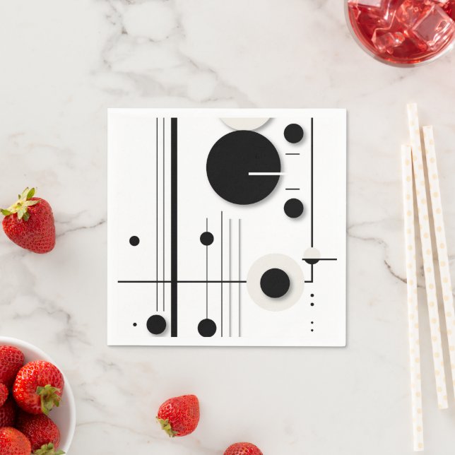 Minimalist Geometric Circle Symphony Lines Napkin (Insitu)