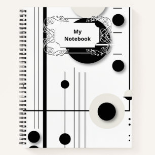 Minimalist Geometric Circle Symphony Lines Notebook