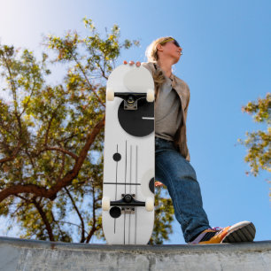 Minimalist Geometric Circle Symphony Lines Skateboard