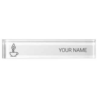 Minimalist Geometric Coffee Desk Name Plate | Mode