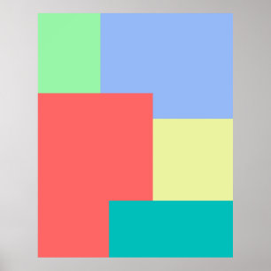 Minimalist Geometric Color Block Bright Colors Poster