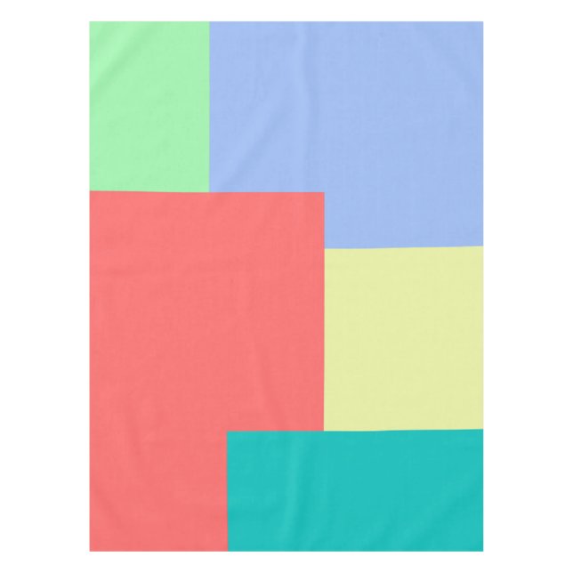 Minimalist Geometric Color Block Bright Colors Tablecloth (Front)