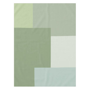 Minimalist Geometric Color Block Sage Green Tones Tablecloth