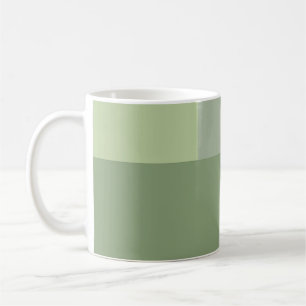 Minimalist Geometric Colour Block Sage Green Tones Coffee Mug