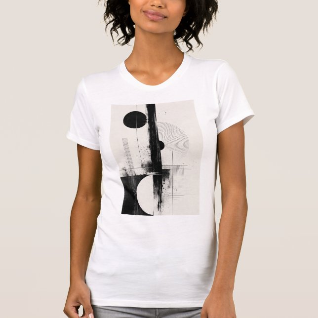 Minimalist Geometric Contrast T-Shirt (Front)