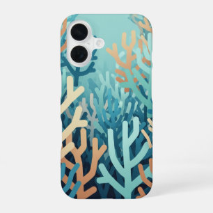 Minimalist Geometric Coral iPhone 16 Case