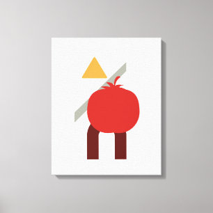 Minimalist Geometric Food/Tomato Canvas Art