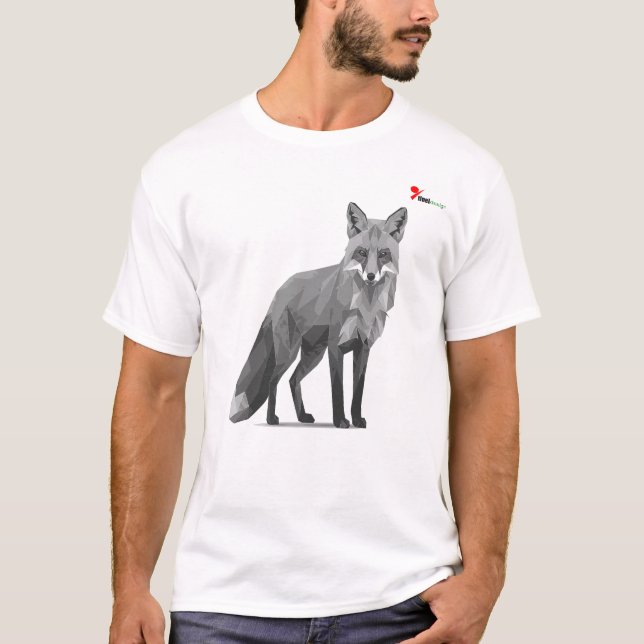 Minimalist Geometric Fox Low Poly Art T-Shirt (Front)